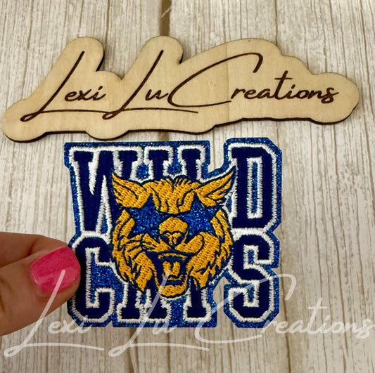 Wildcats Patch | Wildcats Mascot Iron-On | School Spirit Kentucky | Game Day Appliqué | Embroidered Sports