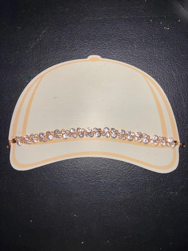 Bubble Rhinestone Hat Chain Gold or Silver | Crystal Bling Hat Band | Clip-On Hat Chain | Glam Hat Accessory | Hat Jewelry