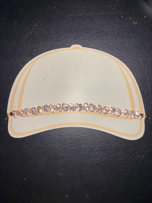 Bubble Rhinestone Hat Chain Gold or Silver | Crystal Bling Hat Band | Clip-On Hat Chain | Glam Hat Accessory | Hat Jewelry