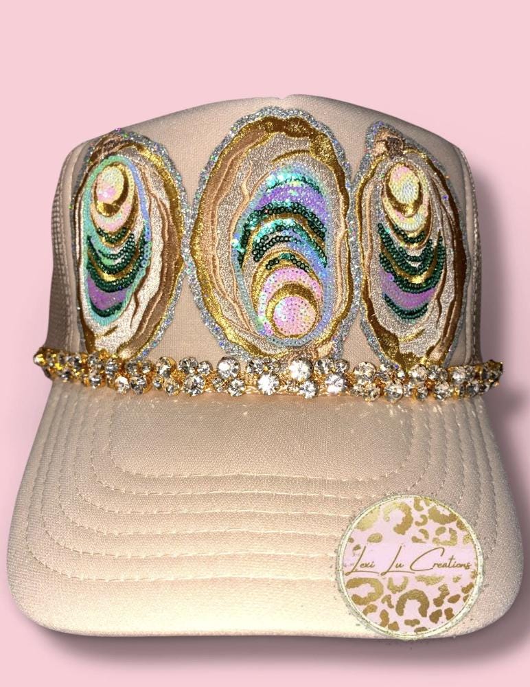 Bubble Rhinestone Hat Chain Gold or Silver | Crystal Bling Hat Band | Clip-On Hat Chain | Glam Hat Accessory | Hat Jewelry