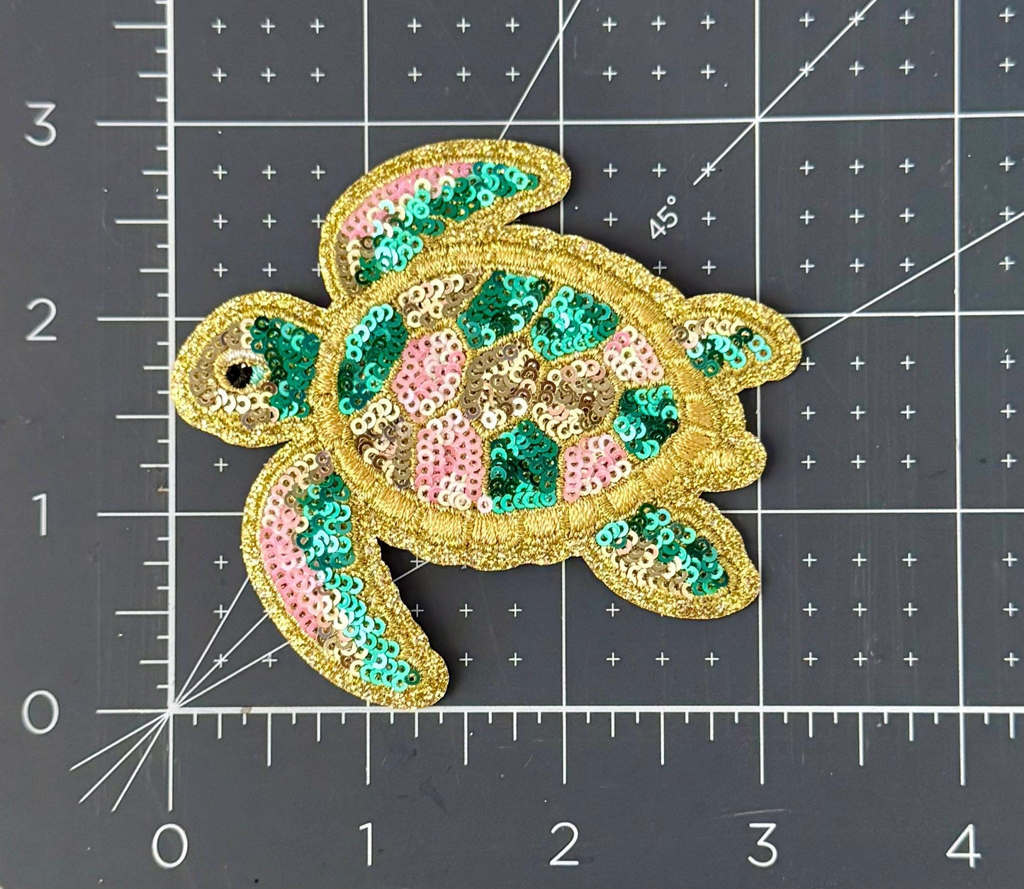 Turtle Sequin Iron On Patch| Hat Patches | Summer | Beach