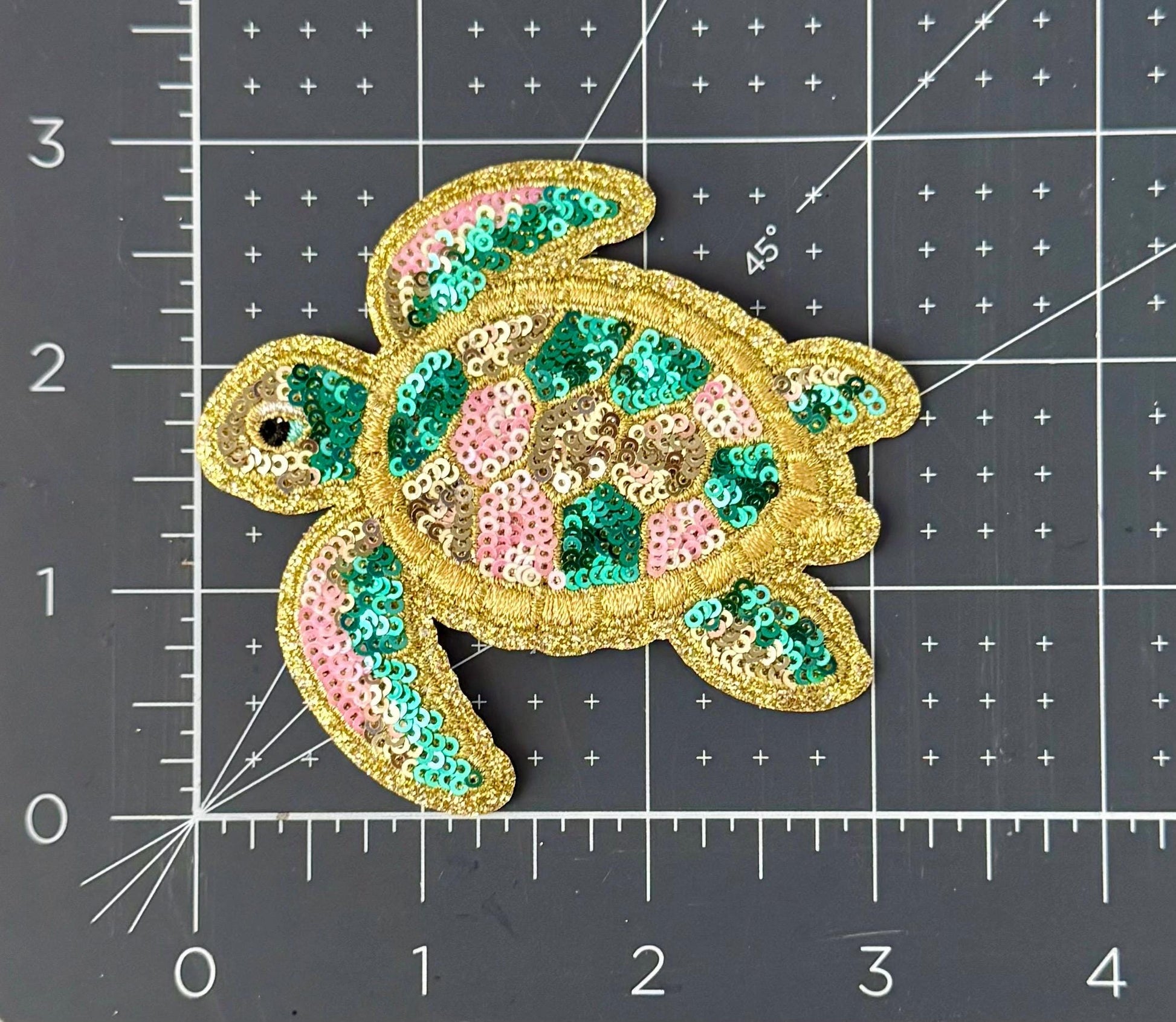 Turtle Sequin Iron On Patch| Hat Patches | Summer | Beach