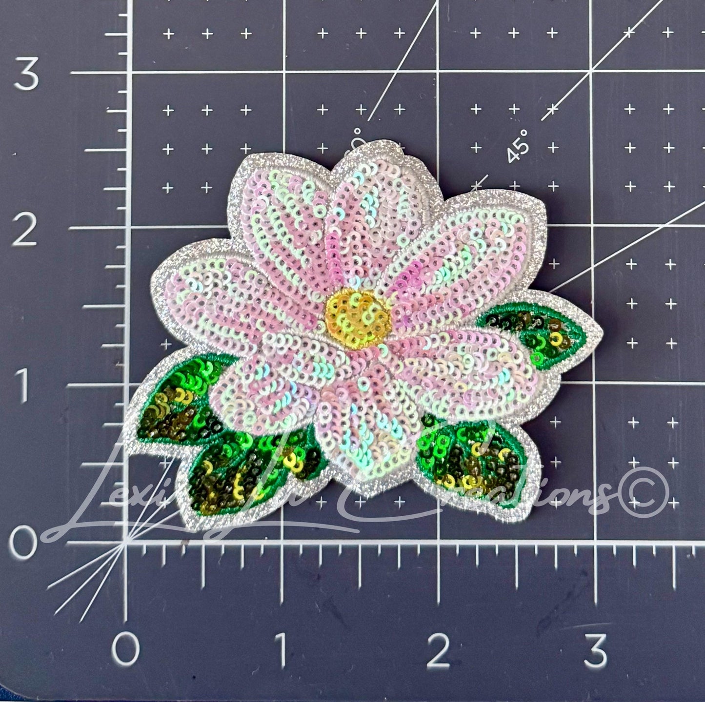 Magnolia Sequin Patch | Iridescent Floral Iron-On Patch | Southern Magnolia Appliqué