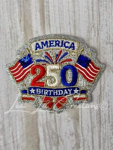 America 250th Anniversary Patch | Patriotic Iron-On Appliqué | Red White Blue USA Fourth of July