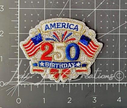 America 250th Anniversary Patch | Patriotic Iron-On Appliqué | Red White Blue USA Fourth of July