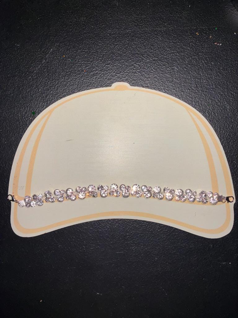 Bubble Rhinestone Hat Chain Gold or Silver | Crystal Bling Hat Band | Clip-On Hat Chain | Glam Hat Accessory | Hat Jewelry