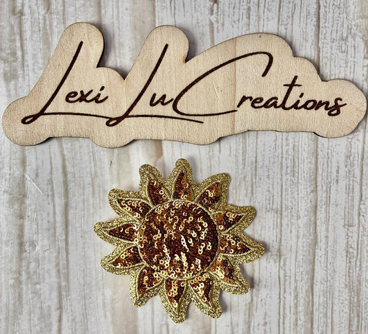 Sequin Sun Patch | Glitter Sun Iron-On Patch | Celestial Boho Appliqué | Golden Sunshine Patch for Hats & Bags