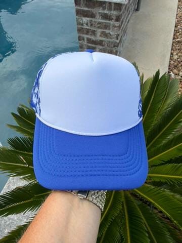 Royal Blue Leopard Trucker Hat | Boutique Mesh Snapback Hat | Blue Leopard Print Hat | Women's Trucker Cap | Blank Patch Hat