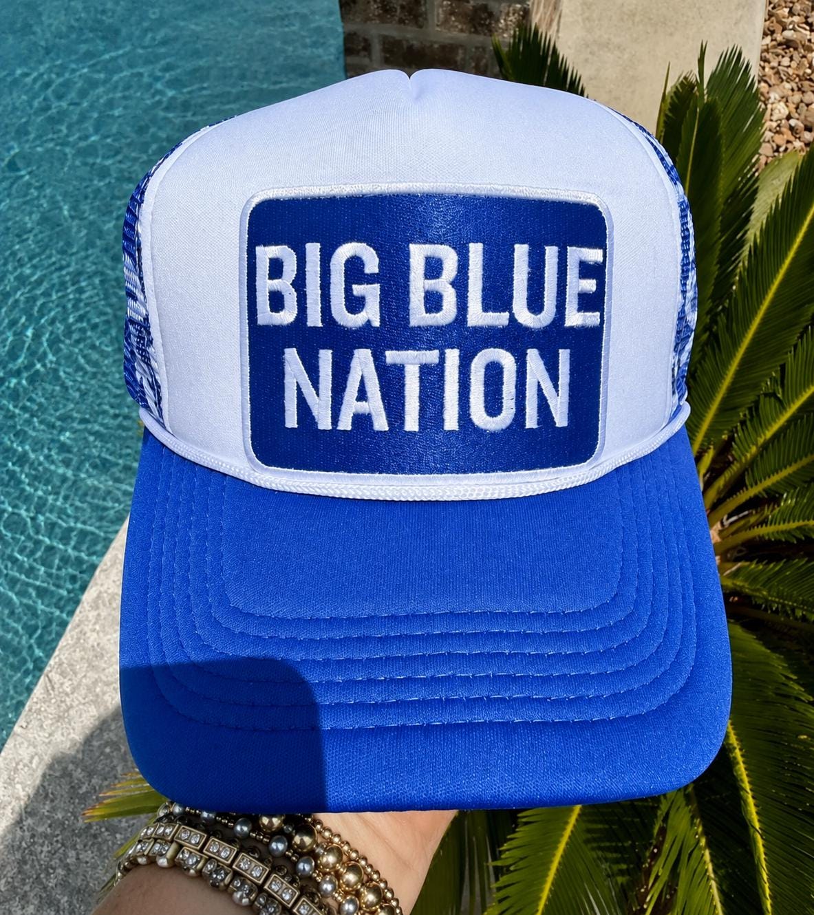 Big Blue Nation Trucker Hat | Kentucky Wildcats Hat | UK Fan Hat | Rhinestone Hat Chain | Game Day Hat | Kentucky Spirit Wear
