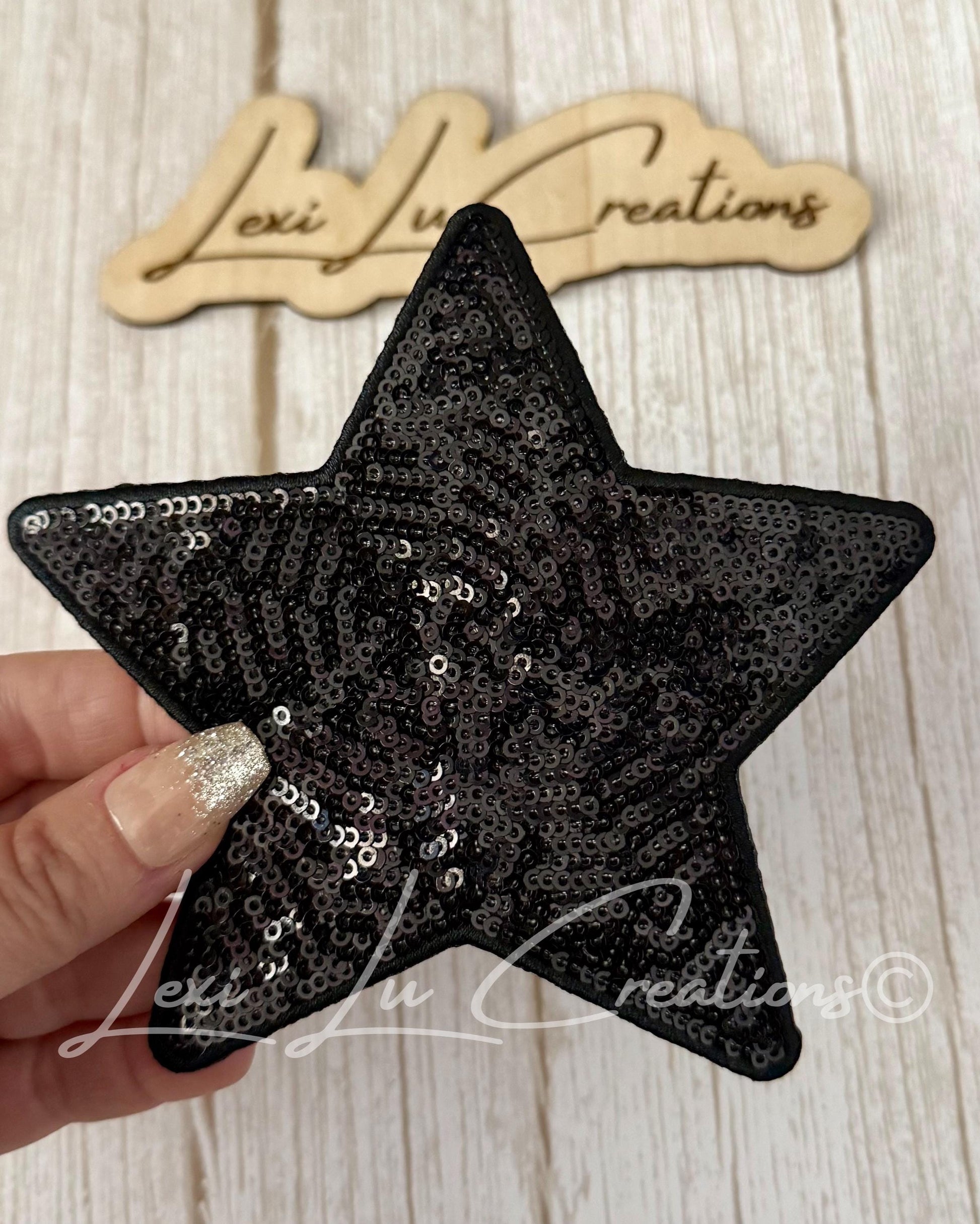 Lexi Lu Signature Star™ Patches 2 Sizes | Premium Sequin Stars | Luxury Hat Patch | Iron On Star Applique | Available in Multiple Colors