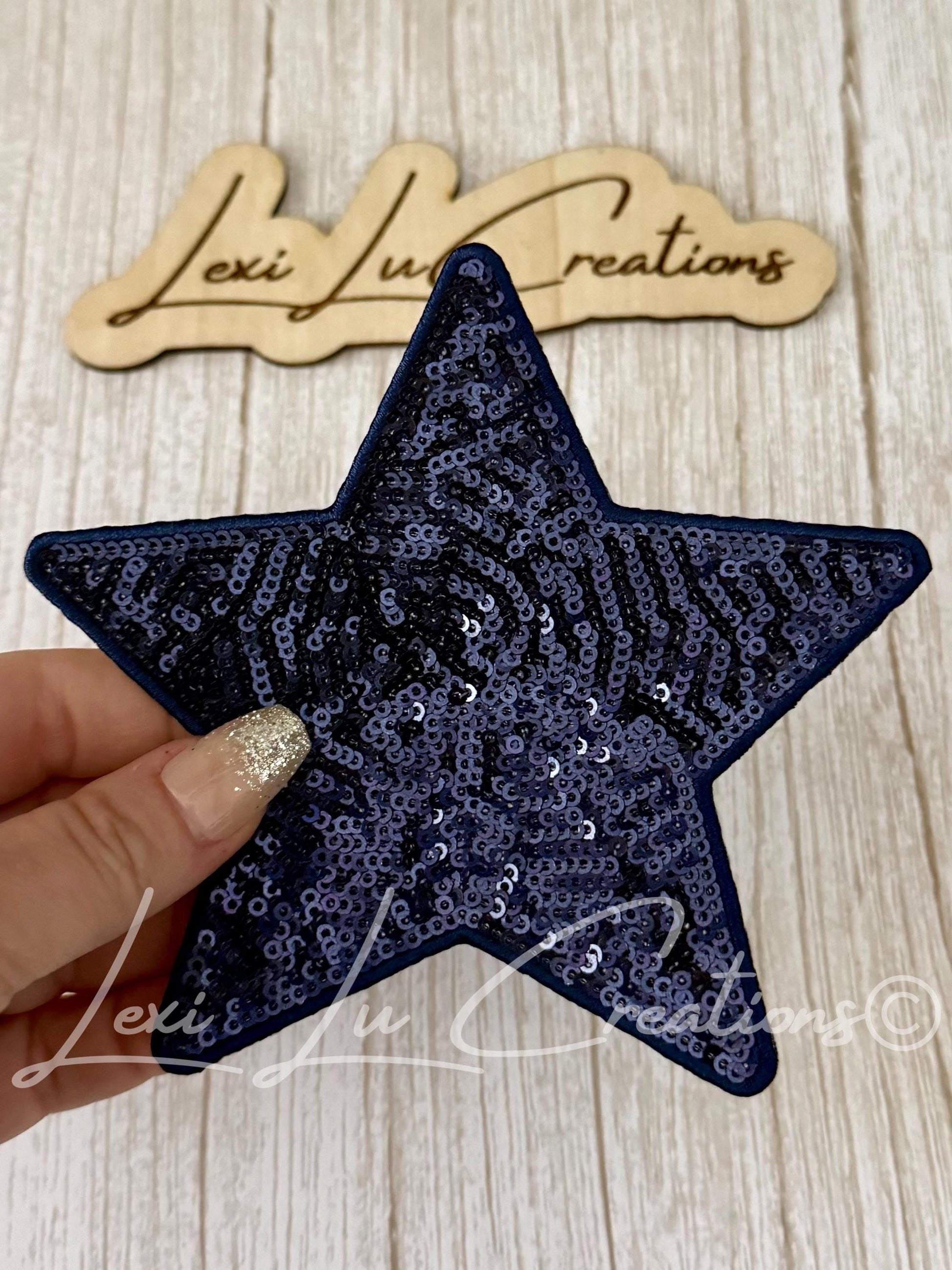 Lexi Lu Signature Star™ Patches 2 Sizes | Premium Sequin Stars | Luxury Hat Patch | Iron On Star Applique | Available in Multiple Colors