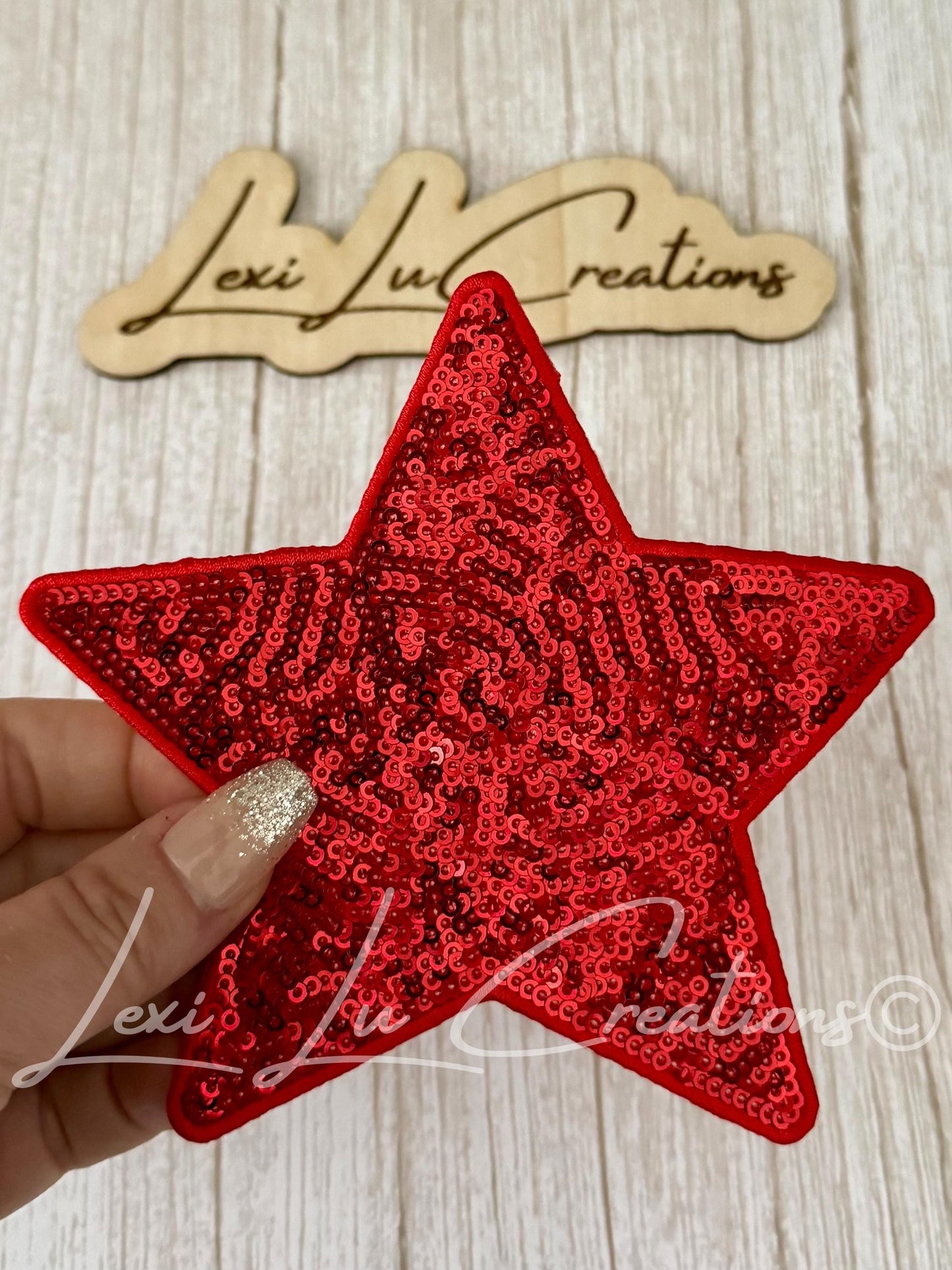 Lexi Lu Signature Star™ Patches 2 Sizes | Premium Sequin Stars | Luxury Hat Patch | Iron On Star Applique | Available in Multiple Colors