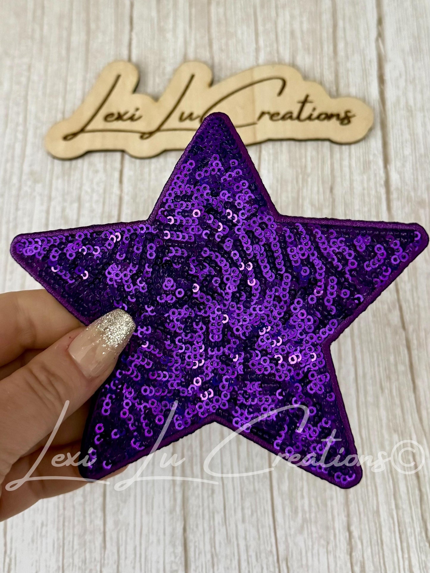 Lexi Lu Signature Star™ Patches 2 Sizes | Premium Sequin Stars | Luxury Hat Patch | Iron On Star Applique | Available in Multiple Colors