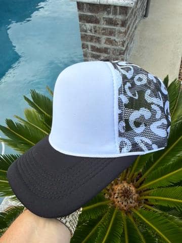 Black Leopard Trucker Hat | Boutique Mesh Snapback Hat | Black Cheetah Print Hat | Women's Trucker Cap | Blank Patch Hat