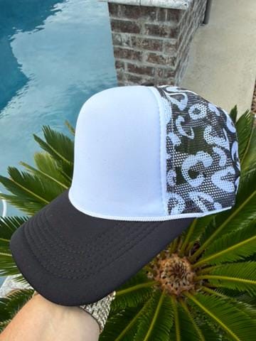 Black Leopard Trucker Hat | Boutique Mesh Snapback Hat | Black Cheetah Print Hat | Women's Trucker Cap | Blank Patch Hat