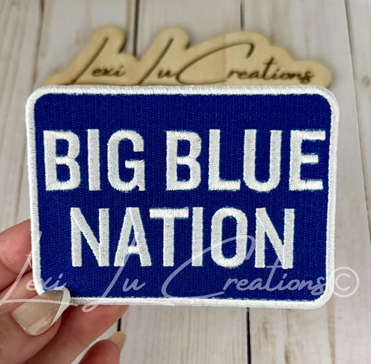 Big Blue Nation Hat Patch | Kentucky Football Patch | UK Fan Hat Patch | Wildcats Game Day Patch | BBN Blue & White Hat Patch |