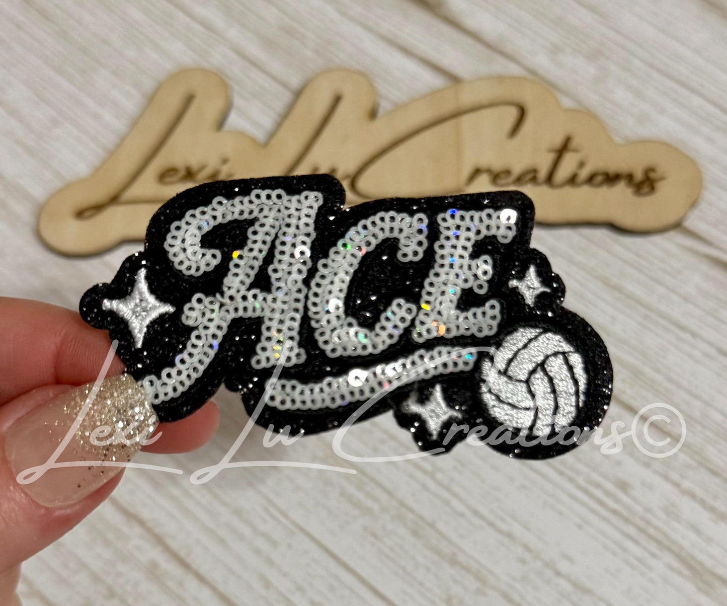 Ace Volleyball Sequin Patch | Volleyball Hat Patch | Volleyball Player Patch | Volleyball Mom Gift | Trucker Hat Patch