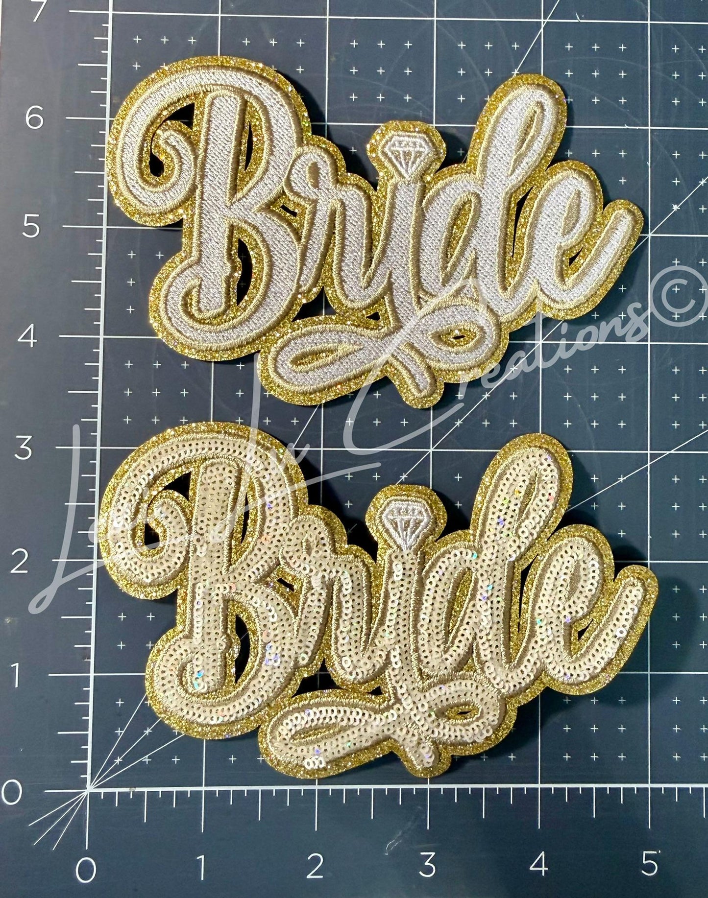 Bride Sequin Patch with Diamond Ring | Bridal Shower Patch | Bachelorette Party Patch | Wedding Patch | Bride-to-Be Patch
