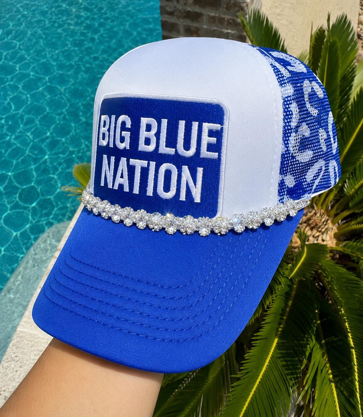 Big Blue Nation Hat Patch | Kentucky Football Patch | UK Fan Hat Patch | Wildcats Game Day Patch | BBN Blue & White Hat Patch |
