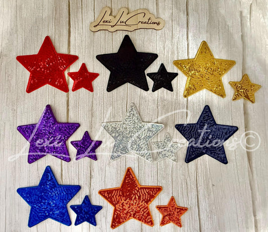 Lexi Lu Signature Star™ Patches 2 Sizes | Premium Sequin Stars | Luxury Hat Patch | Iron On Star Applique | Available in Multiple Colors