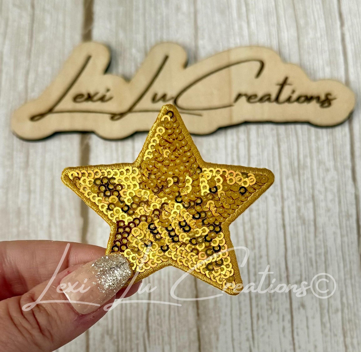 Lexi Lu Signature Star™ Patches 2 Sizes | Premium Sequin Stars | Luxury Hat Patch | Iron On Star Applique | Available in Multiple Colors