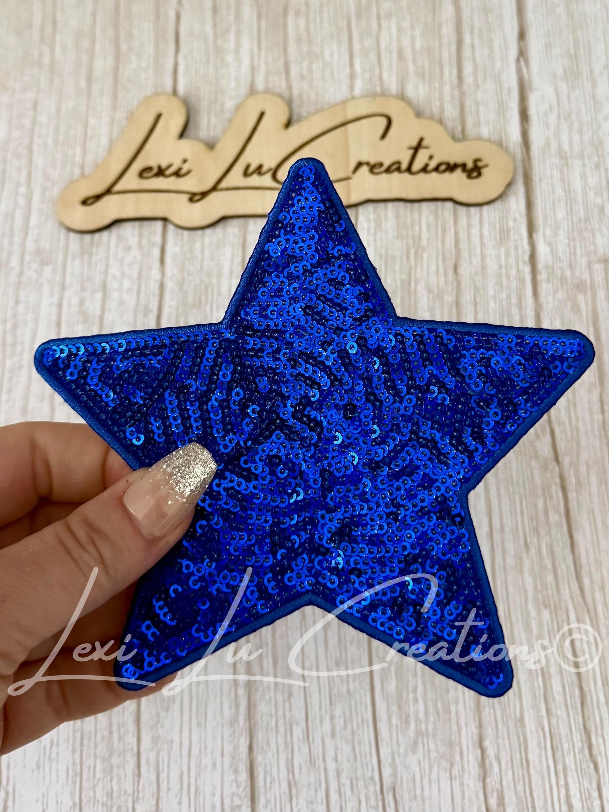 Lexi Lu Signature Star™ Patches 2 Sizes | Premium Sequin Stars | Luxury Hat Patch | Iron On Star Applique | Available in Multiple Colors