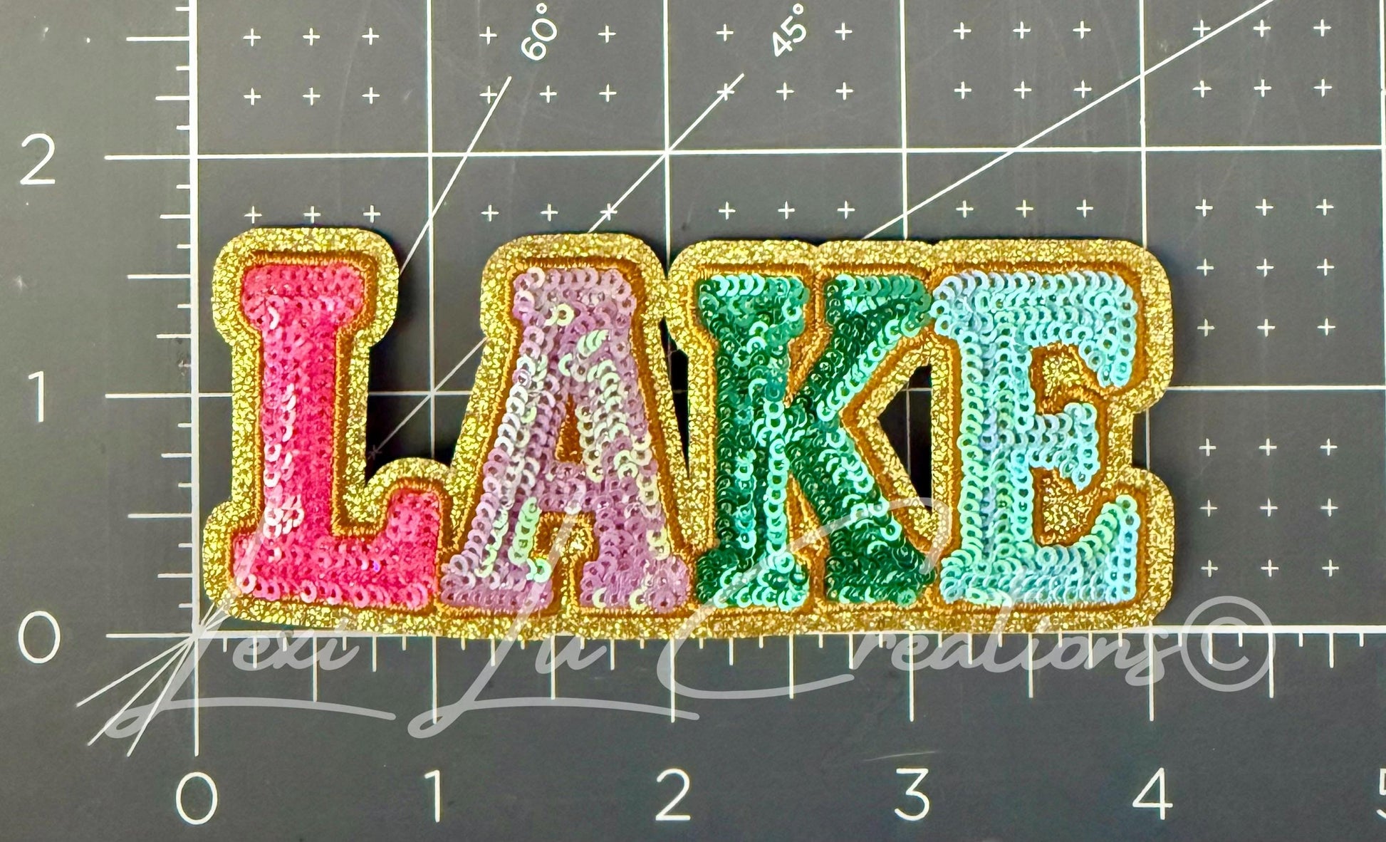 Lake Sequin Patch | Colorful Lake Letter Patch | Summer Lake Life Patch | Iron On Sequin Patch | Boat Day Patch | Lake Lover Gift