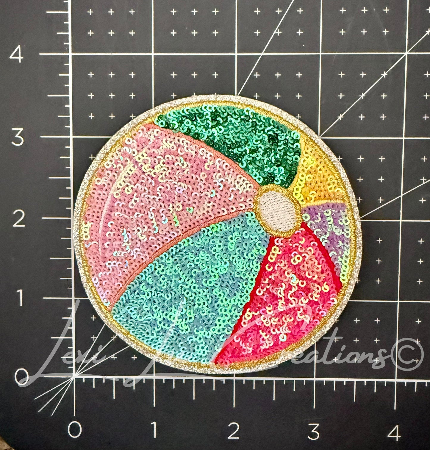 Beach Ball Sequin Patch | Summer Beach Patch | Colorful Beach Ball Applique | Iron On Sequin Patch | Pool Party Patch | Vacation Patch
