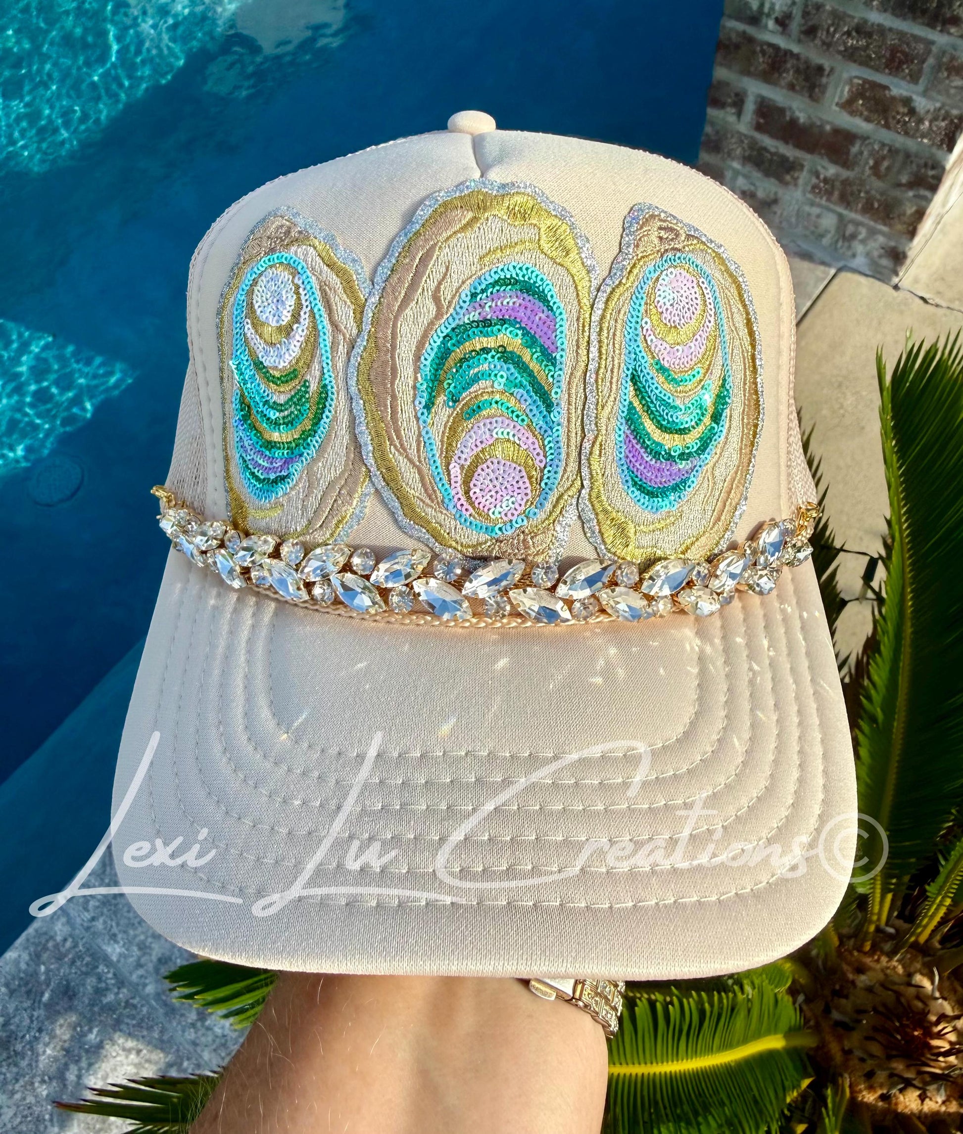 Marquis Clear Rhinestone Hat Chain Gold or Silver | Crystal Bling Hat Band | Clip-On Hat Chain | Glam Hat Accessory | Hat Jewelry