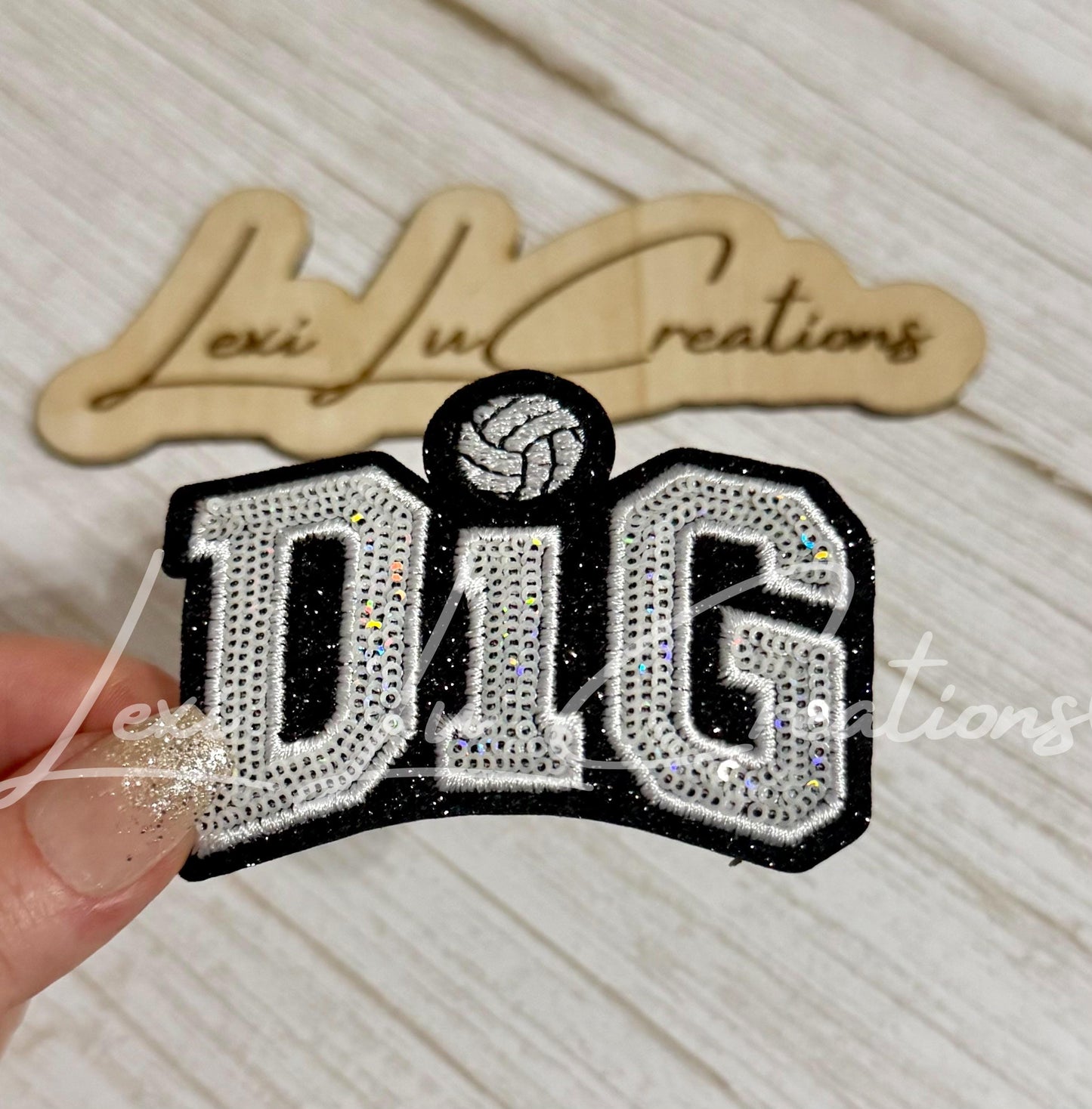 DIG Volleyball Sequin Patch | Volleyball Hat Patch | Volleyball Mom Patch | Volleyball Player Gift | Trucker Hat Patch