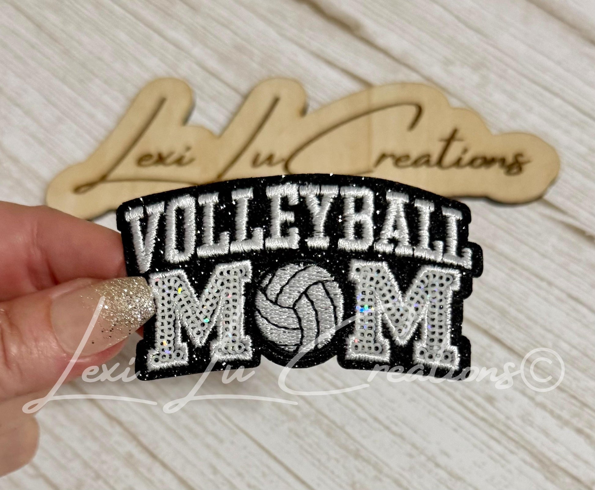 Volleyball Mom Sequin Patch | Volleyball Hat Patch | Volleyball Mom Gift | Sports Mom Patch | Trucker Hat Patch