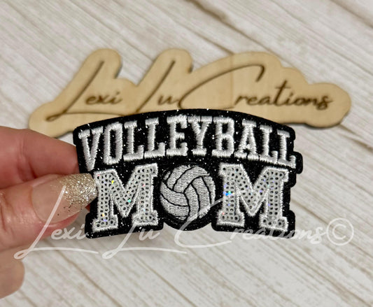 Volleyball Mom Sequin Patch | Volleyball Hat Patch | Volleyball Mom Gift | Sports Mom Patch | Trucker Hat Patch