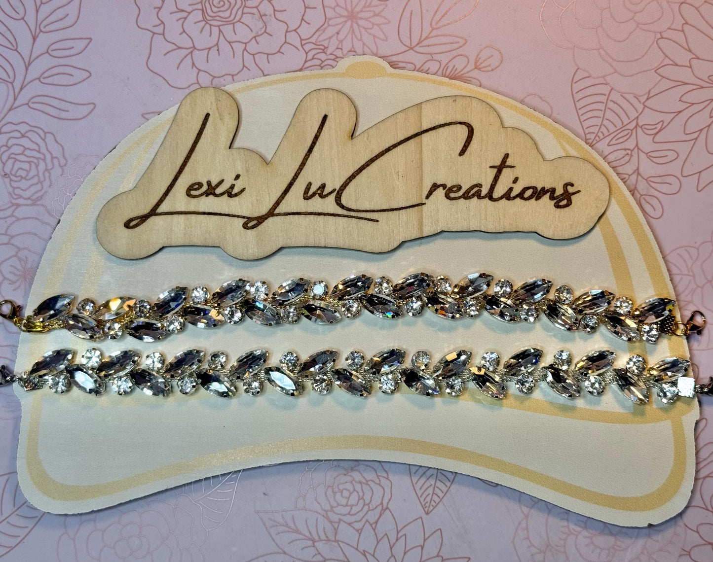 Marquis Clear Rhinestone Hat Chain Gold or Silver | Crystal Bling Hat Band | Clip-On Hat Chain | Glam Hat Accessory | Hat Jewelry