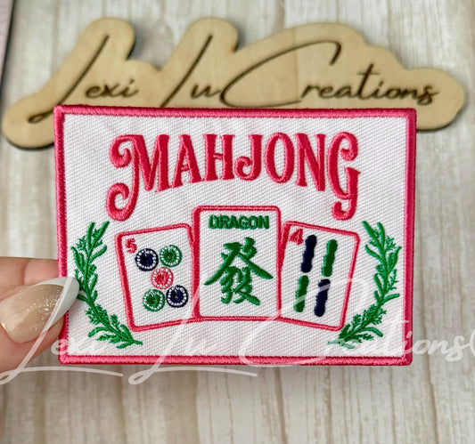 Mahjong Hat Patch | Mahjong Tile Patch | Mahjong Lover Patch | Game Night Hat Patch | Pink Mahjong Patch | Trucker Hat Patch | Mahjong Gift