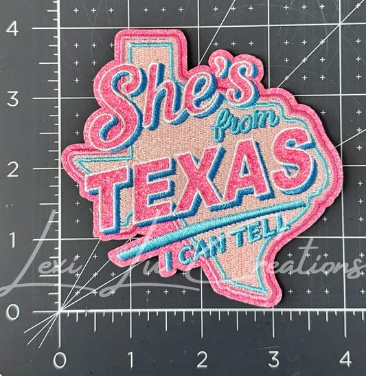 She's From Texas I Can Tell Patch | Texas Girl Patch | Western Hat Patch | Southern Girl Patch | Texas Pride Patch | Trucker Hat Patch