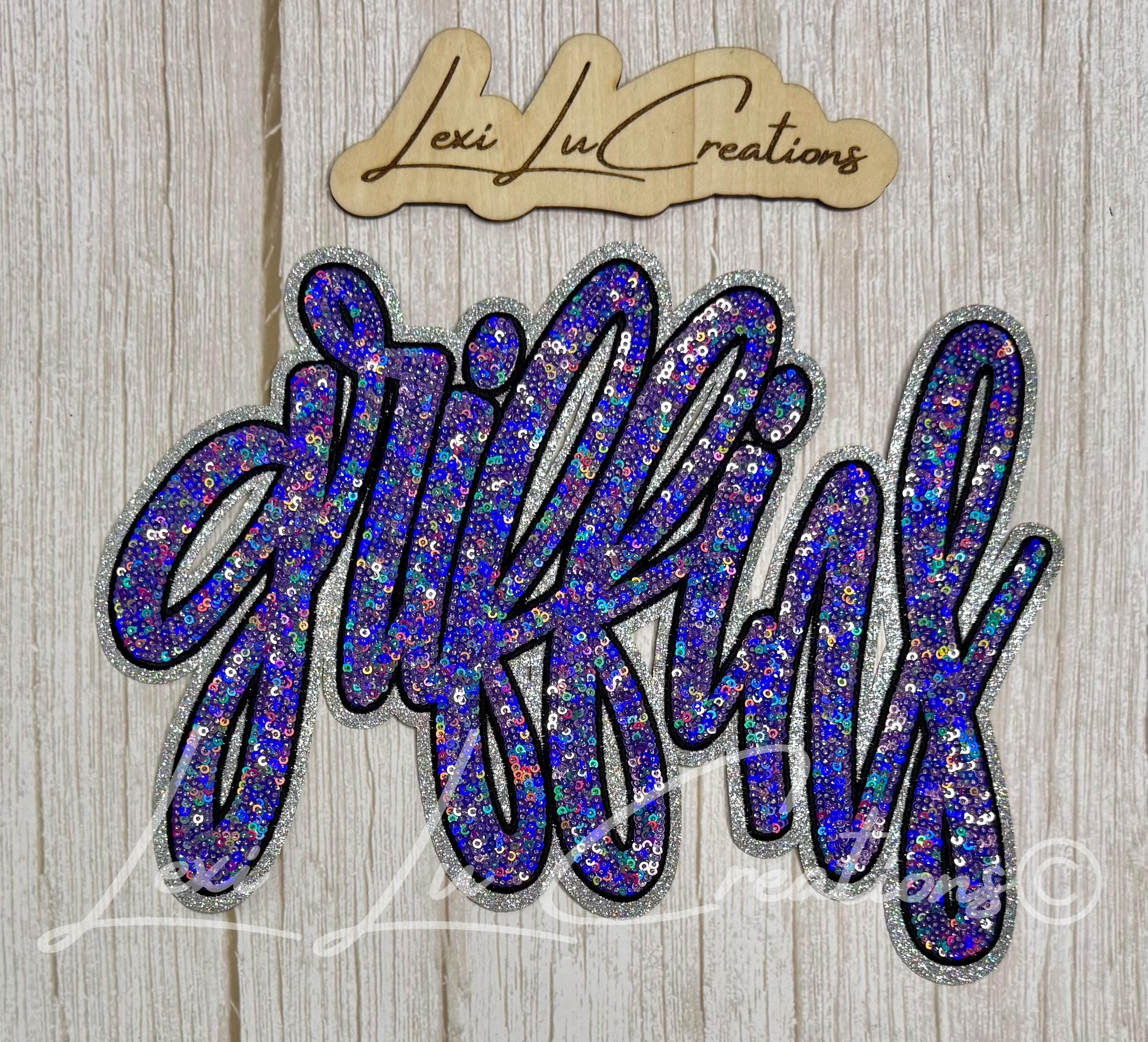Griffins Sequin Patch | Purple School Spirit Iron On Patch | Game Day Shirt Patch