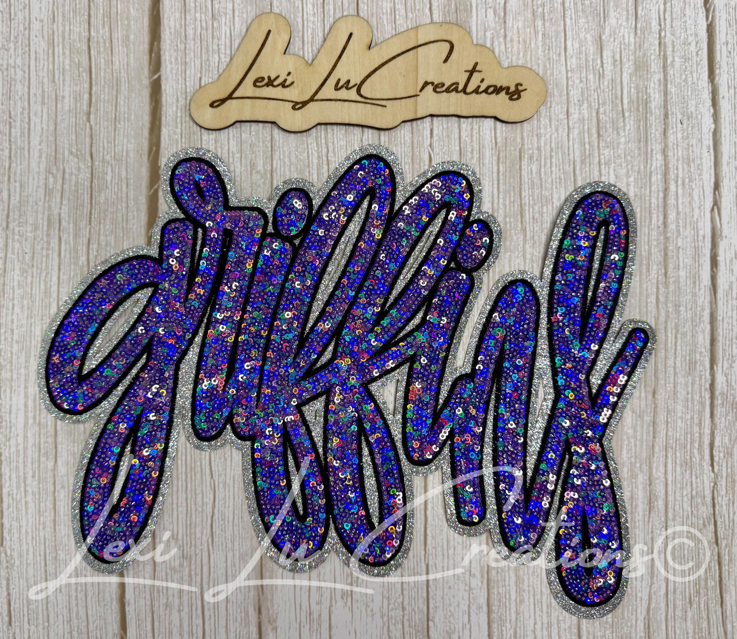 Griffins Sequin Patch | Purple School Spirit Iron On Patch | Game Day Shirt Patch