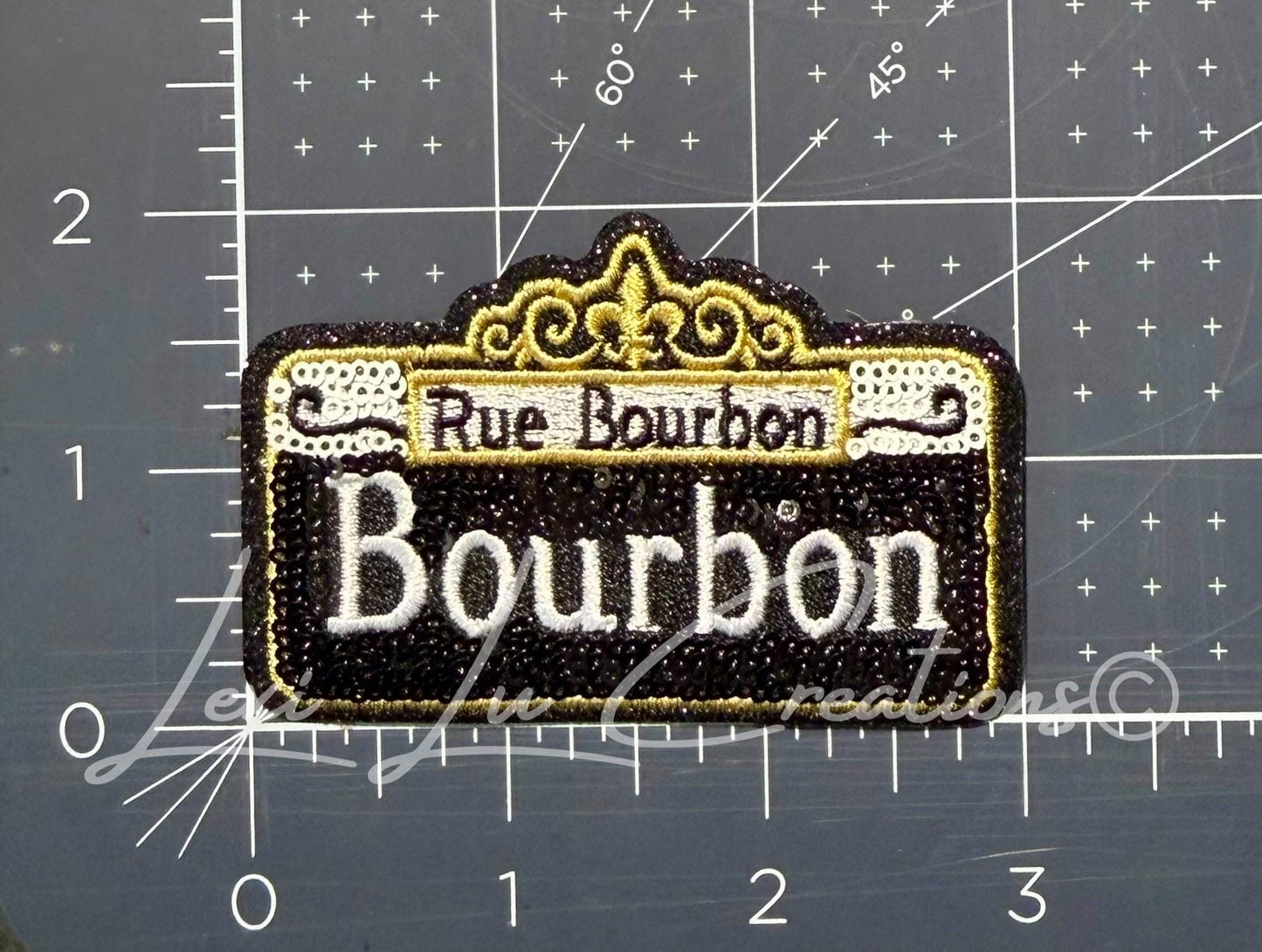Bourbon Street Sign Sequin Patch | New Orleans NOLA French Quarter Iron-On Patch