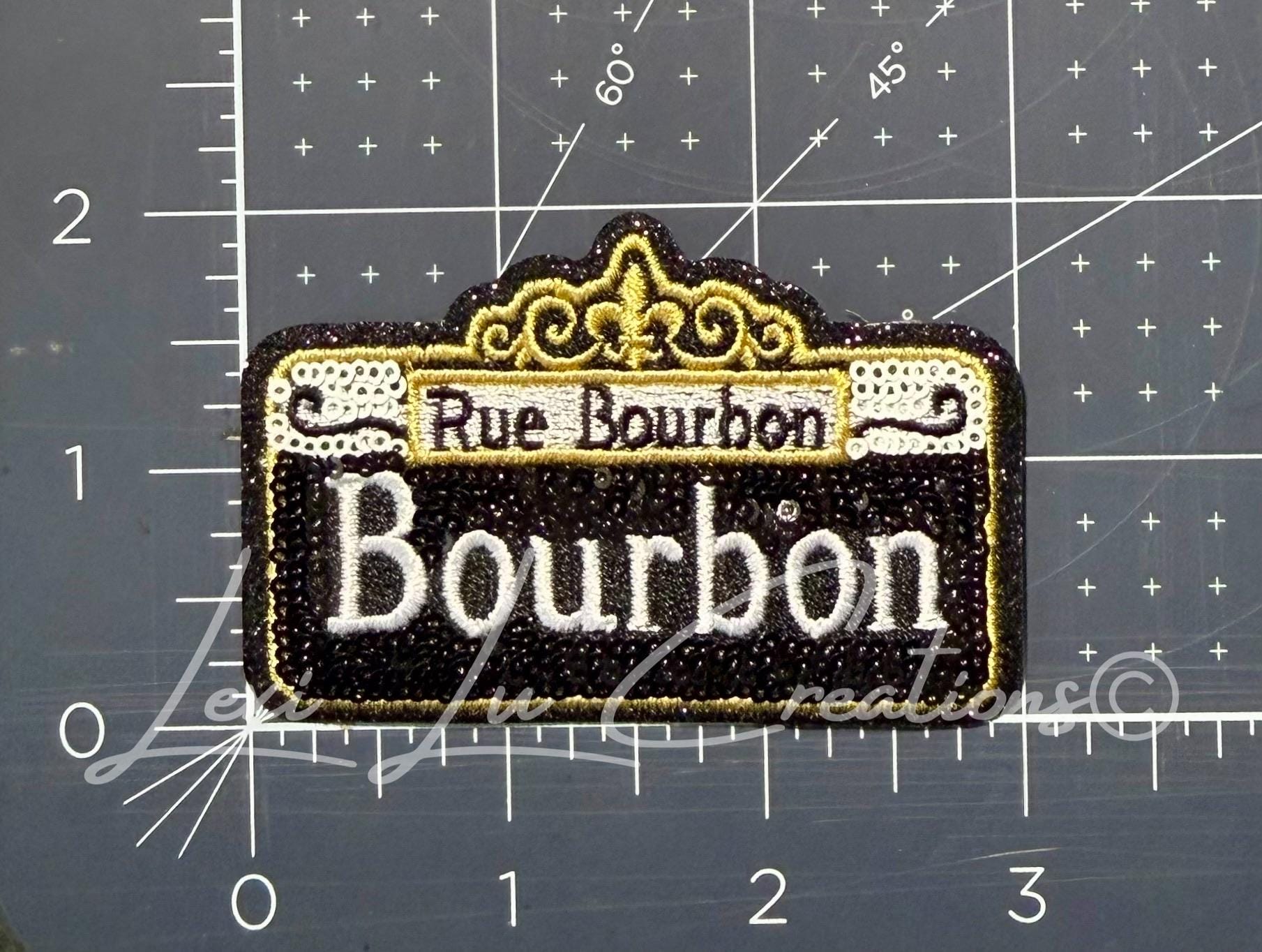 Bourbon Street Sign Sequin Patch | New Orleans NOLA French Quarter Iron-On Patch