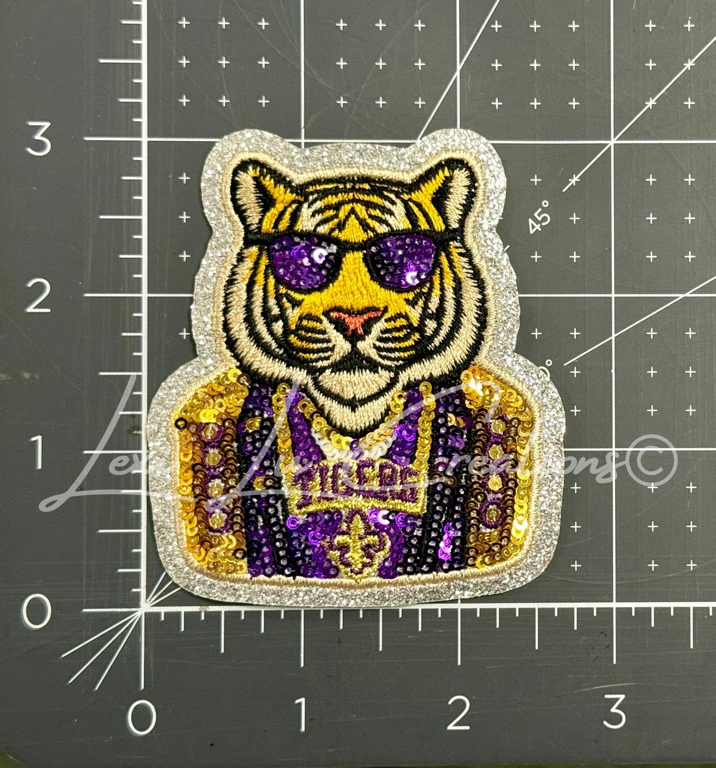 Purple & Gold Tiger Pennant Hat Patch | Tigers Game Day Iron-On Patch