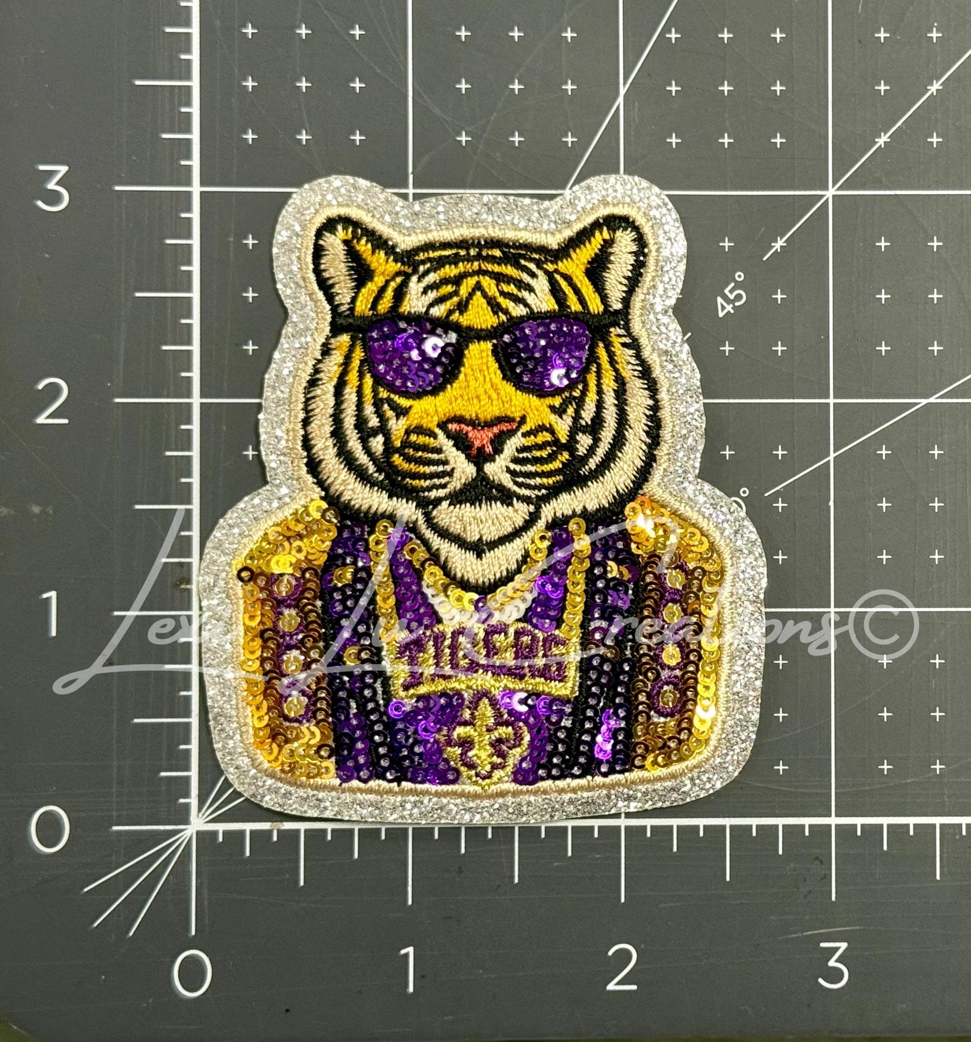 Purple & Gold Tiger Pennant Hat Patch | Tigers Game Day Iron-On Patch