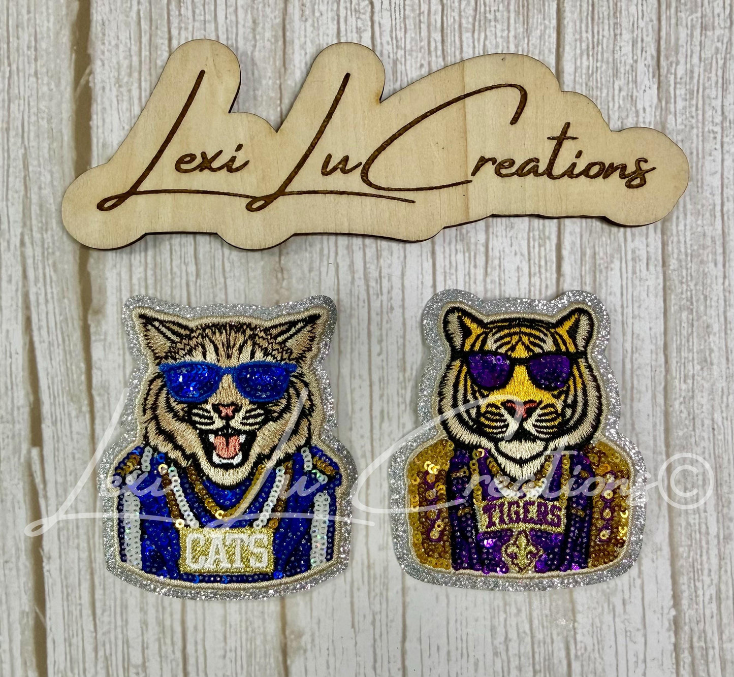 Purple & Gold Tiger Sequin Patch | Louisiana Tiger Game Day Iron-On Patch