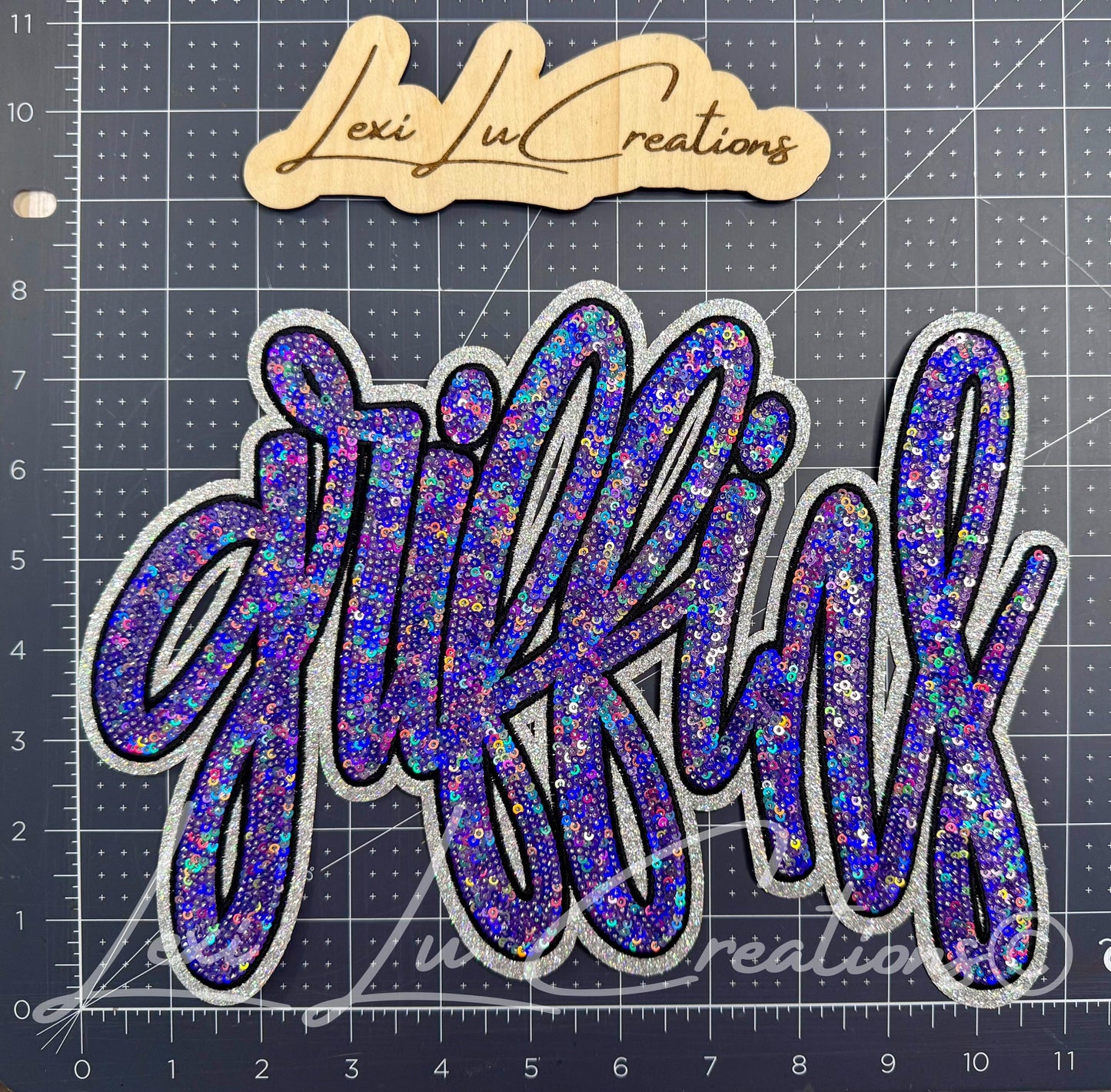 Griffins Sequin Patch | Purple School Spirit Iron On Patch | Game Day Shirt Patch