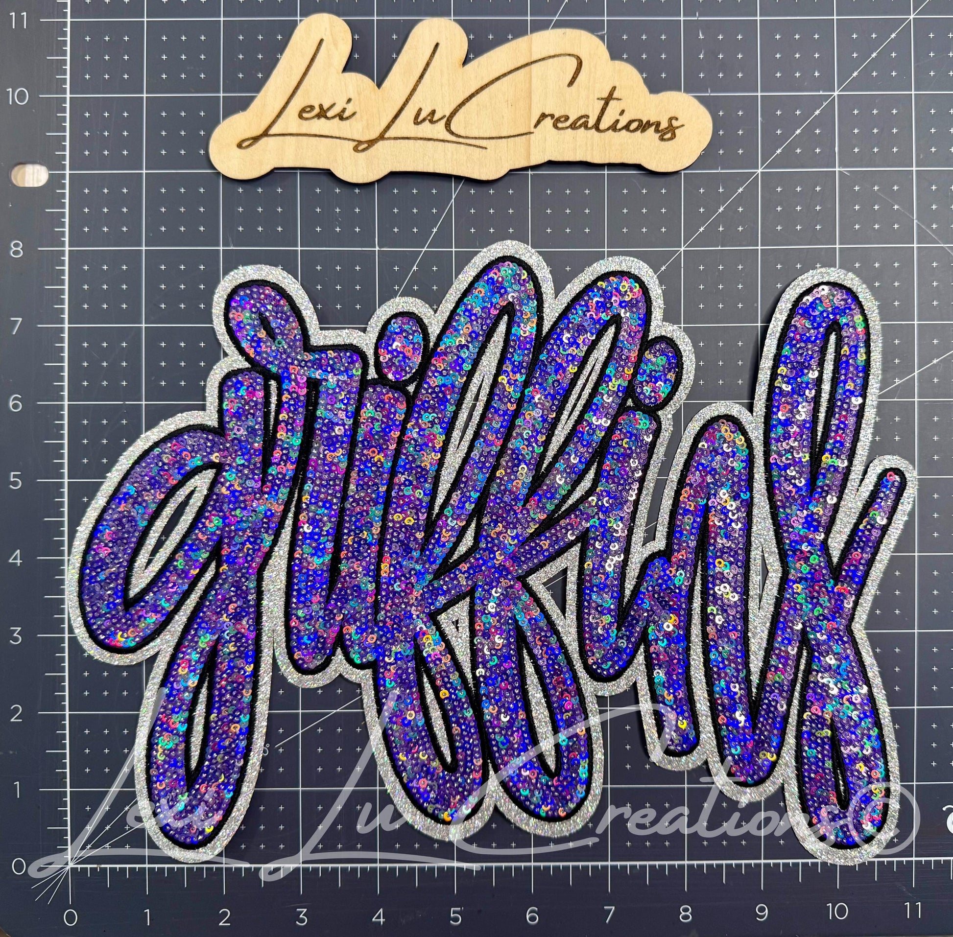 Griffins Sequin Patch | Purple School Spirit Iron On Patch | Game Day Shirt Patch