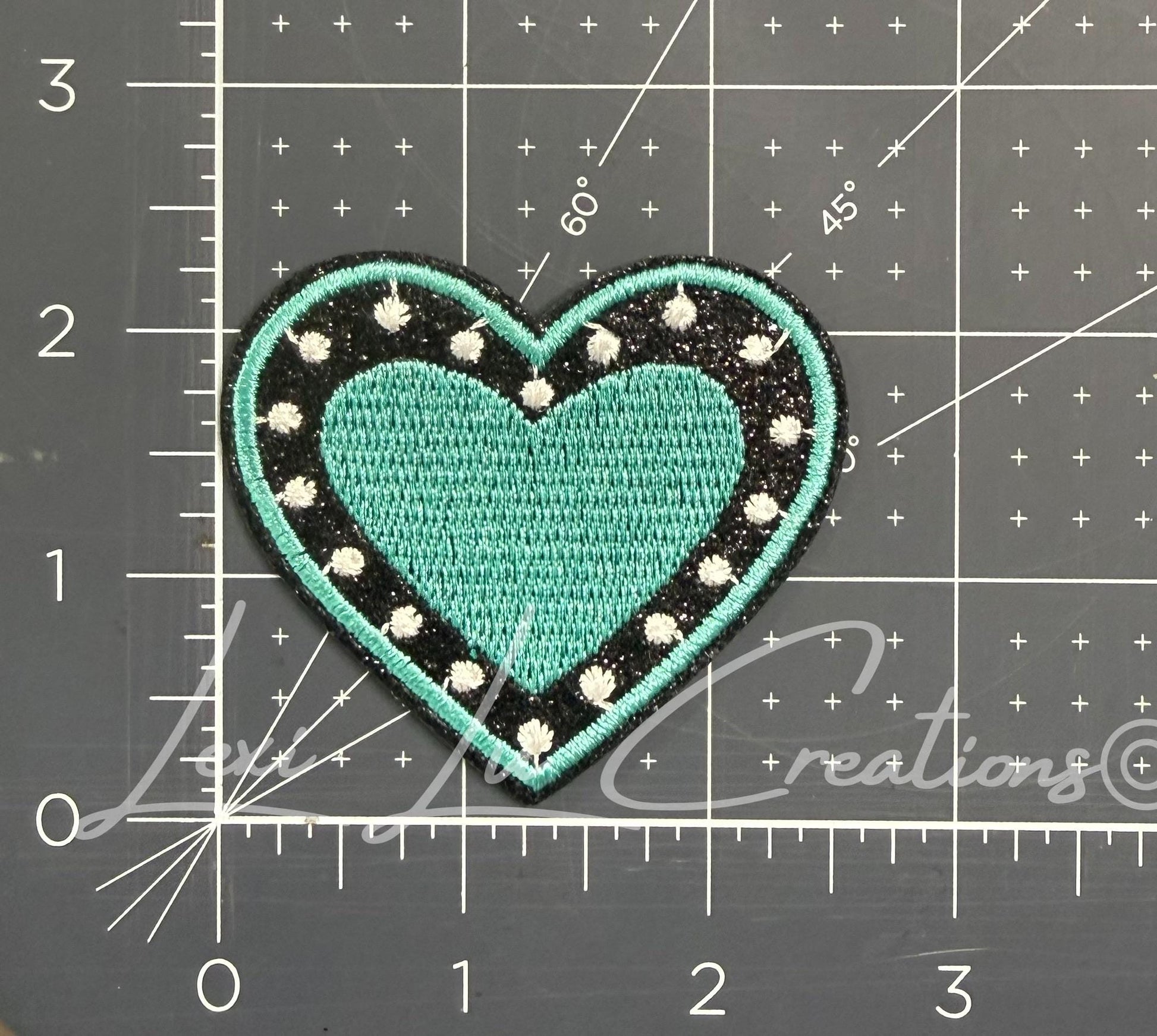 Western Heart Hat Patch | Teal Black Cowgirl Patch | Iron On or Velcro Patch