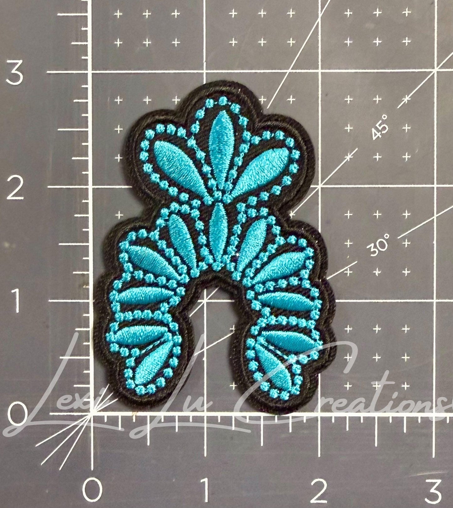 Turquoise Squash Blossom Patch | Western Cowgirl Embroidered Iron-On Hat & Pocket Patch