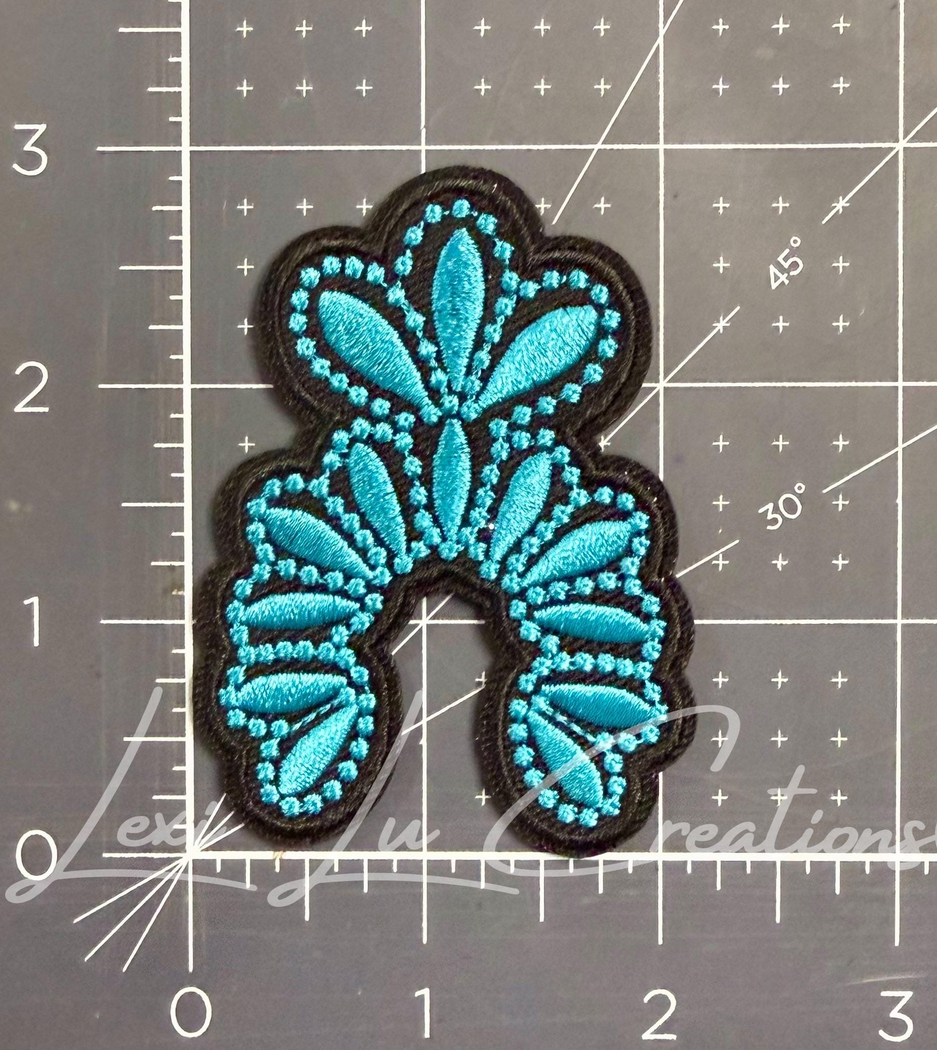 Turquoise Squash Blossom Patch | Western Cowgirl Embroidered Iron-On Hat & Pocket Patch