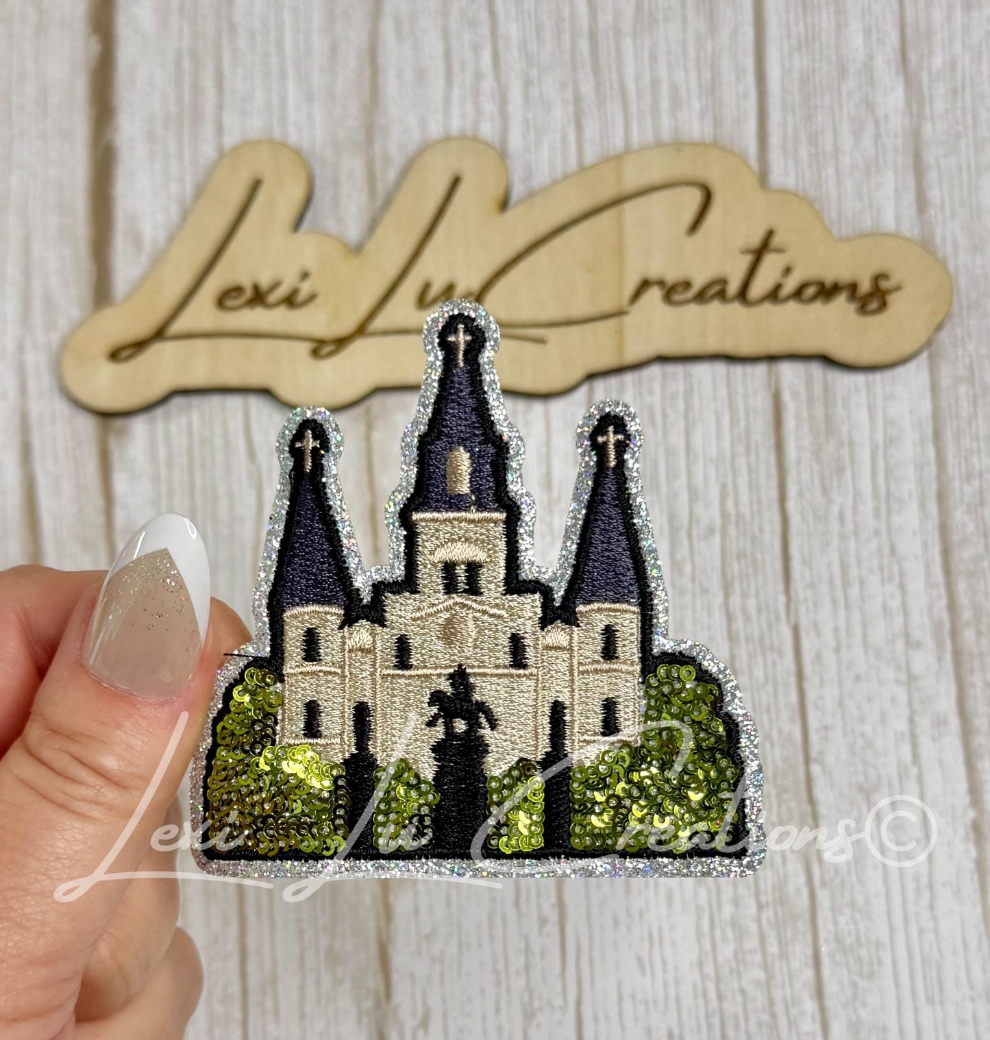 St. Louis Cathedral New Orleans Sequin Patch | Jackson Square NOLA Iron-On Patch