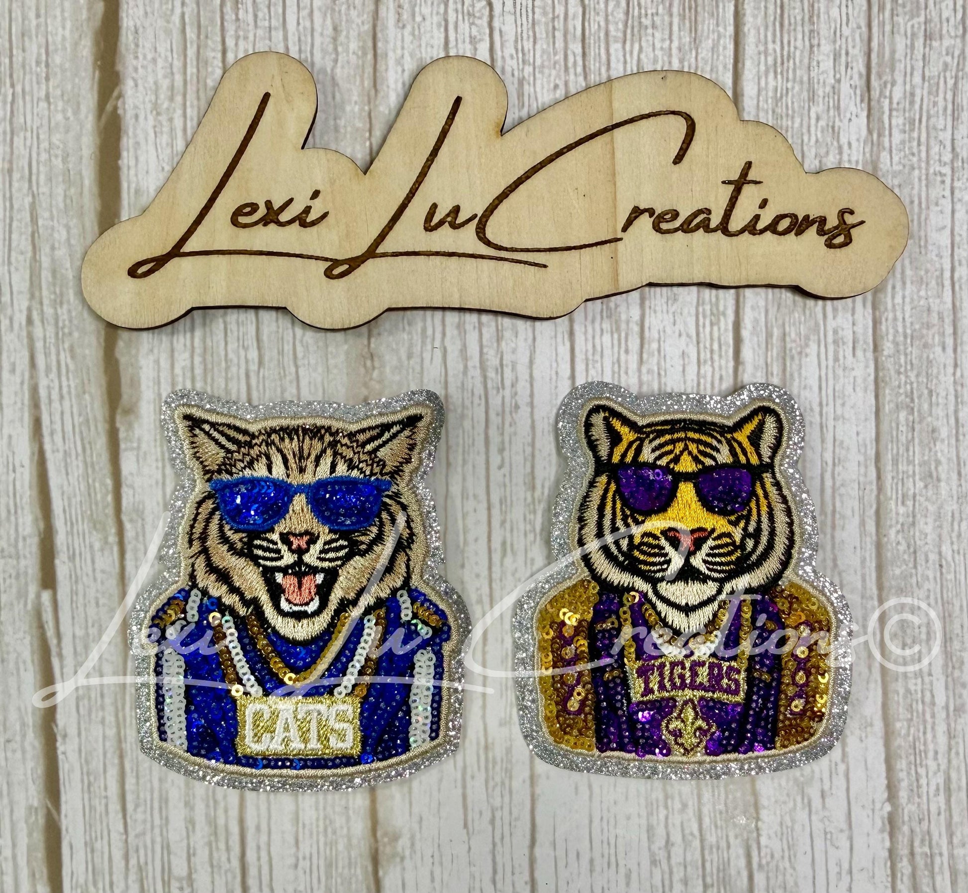 Blue & White Wildcats Sequin Patch | CATS Game Day Iron-On Patch | Kentucky Patch | BBN | Go Big Blue