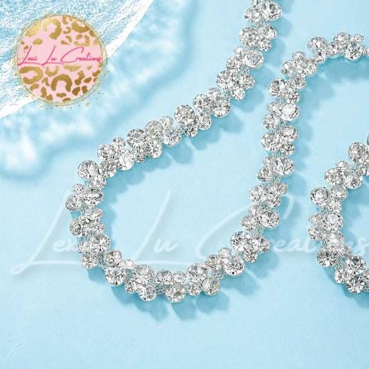 Bubble Rhinestone Hat Chain Silver | Crystal Bling Hat Band | Clip-On Hat Chain | Glam Hat Accessory | Hat Jewelry